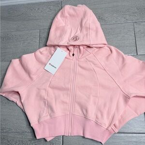 Lululemon Scuba Full-Zip Cropped Hoodie – Light Pink – Size M